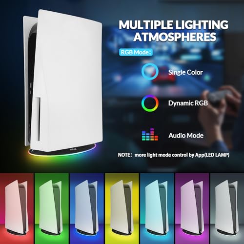 Cooling Stand with Dual Fans,Cooling Station Built-in RGB Light,for Host Battery,Compatible with PS5 Slim&PS5 Pro(All Version)