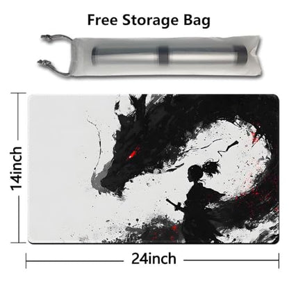 MTG Playmat 24x14 Inch | Optional Game Zone Layout | Non-Slip Rubber Base | Stitched Edges | Includes Free Storage Bag | for TCG, Board Games, and Desk Use(Inkbound,Without Zone) - color: Inkbound, style: Without zone