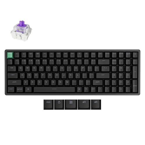 Keychron K4 HE 96% Wireless Hall Effect Keyboard with Number Pad, Rapid Trigger Magnetic Switches, QMK Launcher, 2.4GHz/Bluetooth/Wired, Mac & Windows, Aluminum Frame, Black (Shine-Through) - color: Standard Version Black