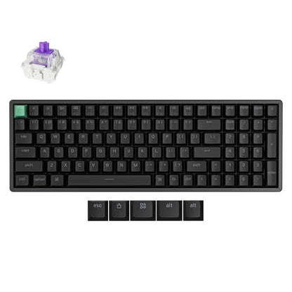 Keychron K4 HE 96% Wireless Hall Effect Keyboard with Number Pad, Rapid Trigger Magnetic Switches, QMK Launcher, 2.4GHz/Bluetooth/Wired, Mac & Windows, Aluminum Frame, Black (Shine-Through) - color: Standard Version Black