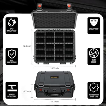 Graded Card Case Storage Box: Trading Card Storage with 12 Dividers - Baseball & Sports Card Case for Collectors & Home Storage Shipping Trade Shows - Fits PSA, BGS, SGC, Toploaders & Magnetic Holders