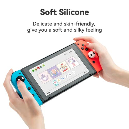 GeekShare Cute Silicone Joycon Thumb Grip Caps, Joystick Cover Compatible with Nintendo Switch / OLED / Switch Lite,4PCS -- Skull (Black & White) - color: Black & White