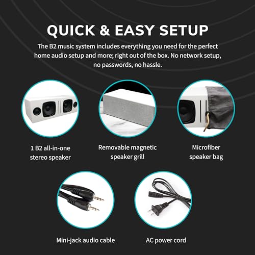 Audioengine A2 AIO (B2) Bluetooth Speaker – Premium Wireless Home Speaker | for Music Streaming from Phone, Tablet and Computer - White - color: Gloss White, style: Portable