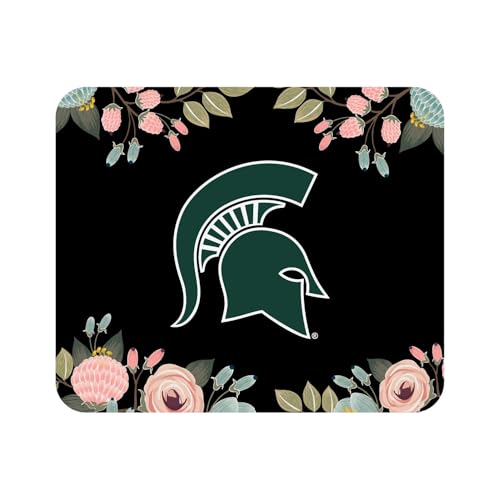 OTM Essentials Officially Licensed Michigan State University Standard Fabric Mouse Pad, Desk Accessories, Standard Fabric Gaming Mouse Pad with Non-Slip Rubber Base, Mascot Repeat