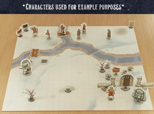 DND Map Starter Set + Terrain Minis | 24" x 24" Double Sided | Wet/Dry Erase with Grid | + Bonus 57x Terrian Miniatures. Markers Included. (6 Battle Map Bundle + Terrain Pack)
