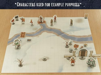 DND Map Starter Set + Terrain Minis | 24" x 24" Double Sided | Wet/Dry Erase with Grid | + Bonus 57x Terrian Miniatures. Markers Included. (6 Battle Map Bundle + Terrain Pack)