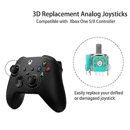4PCS Replacement Joystick for Xbox One S/X Controller, Analog Thumbsticks Repair Tool Kit for Stick Drift, Broken, and Loose Joysticks Replacement, T6 T8 T10 Repair Screwdriver Kit for Xbox One S/X