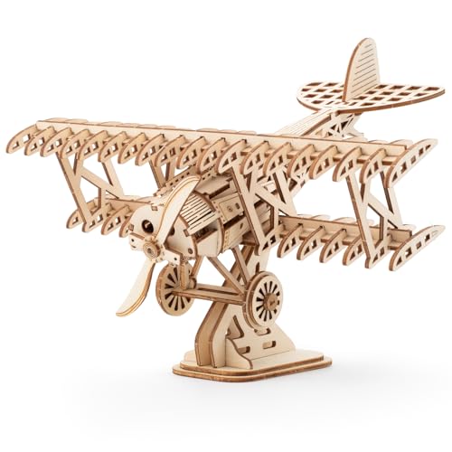 DIY Airplane Wooden 3D Puzzles Model Kit | 105 Pieces, For Adult, Jigsaw - style: Airplane