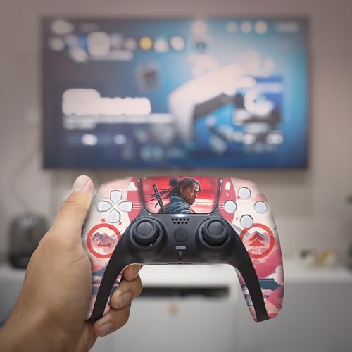 Ghost of Tshushiima Custom PS-5 Controller Wireless compatible with Play-Station 5 Console by BCB Controllers | Proudly Customized in USA with Permanent HYDRO-DIP Print(NOT JUST A SKIN)(MODDED) - color: Ghost of Tshushiima, size: Modded - Front & Back Pri