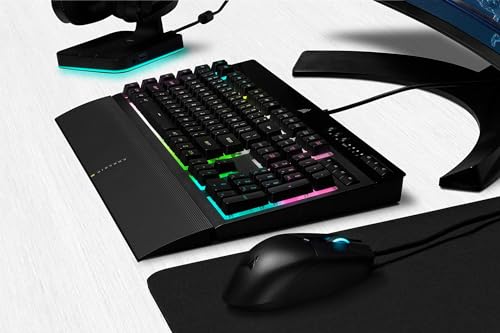 Corsair K55 RGB PRO XT - Dynamic Per-Key RGB Backlighting - QWERTY US Layout, Six Macro Keys with Elgato Stream Deck Software Integration - IP42 Dust and Spill-Resistant - Black - style: K55 RGB PRO XT
