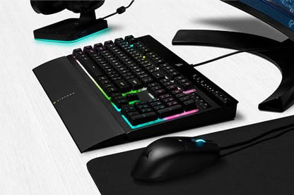 Corsair K55 RGB PRO XT - Dynamic Per-Key RGB Backlighting - QWERTY US Layout, Six Macro Keys with Elgato Stream Deck Software Integration - IP42 Dust and Spill-Resistant - Black - style: K55 RGB PRO XT