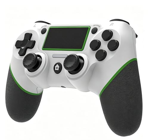 LZXWAWA Controller Compatible with PS4 Console,Wireless Controller for Ps4 Controller/Pro/Slim/PC Windows,with Built-in Speaker/Touchpad/Six-axis Motion Control/Vibration/Charging Cable,White - color: White Green