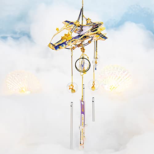 MU 3D Metal Puzzles Windbell Wind Chime C Model Kits Building for Adult and Teeners, Windchime Jigsaw Miniature DIY Sets, Birthday Gift - color: C Keep on Changing Every Day