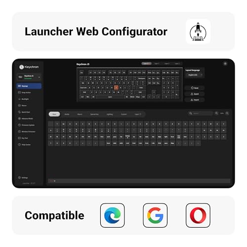 Keychron KJ5 Wireless Custom Mechanical Keyboard, 2.4 GHz Bluetooth QMK Full-Size Layout RGB, Hot-swappable Red Switch Compatible with Mac Windows Linux, for Gaming Office - White - style: White - Red Switch