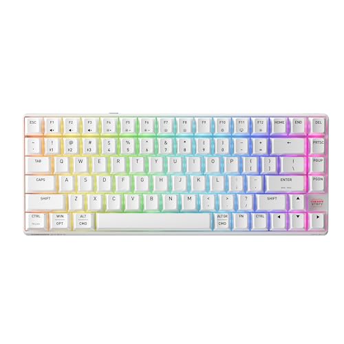 K33 Compact Wireless, 75% Mem-chanical Gaming Keyboard, Multi Device, Bluetooth, 2.4 GHz & Wired Mode, RGB-Lighting, IP54 Dust & Splash-Resistant (White) - color: White