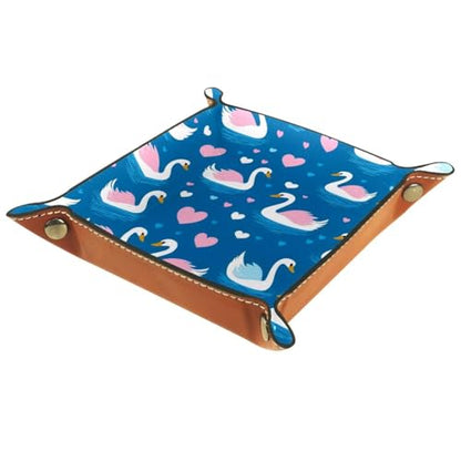 Swans Hearts Pattern Dice Tray Dice Rolling Tray Folding Dice Holder for Dice Games, Like RPG, DND and Other Table Games - color: Multi 16