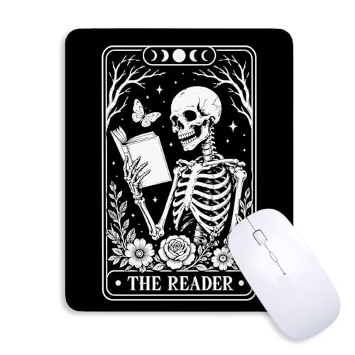 Gothic Skeleton Halloween Mouse Pad for Desk 9.5x7.9 Inch - color: Read
