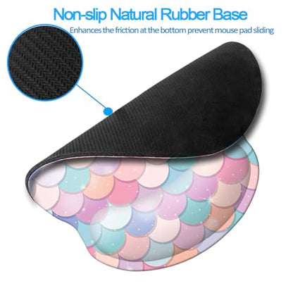 Ergonomic Memory Foam Wrist Support Mouse Pad Comfortable Padded Wrist Mousepads 9in X10in Pain Relief Desktop Mouse Mat (Sweet Mermaid Foam) - color: Sweet Mermaid Foam