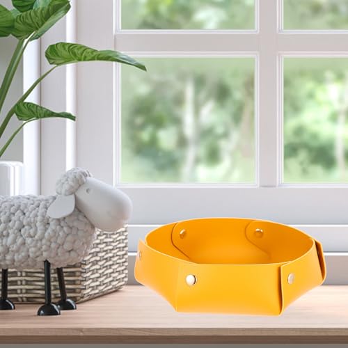 VICASKY Foldable PU Dice Tray Large Desktop Storage Box Dice Holder Organizer for RPG Tabletop Games Yellow