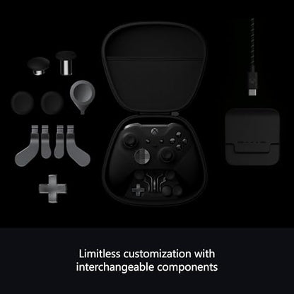 Xbox Wireless Gaming Controller | Elite Series 2 | Black | Console, PC, and Cloud Devices | Adjustable Thumbsticks | Trigger Locks - color: Black