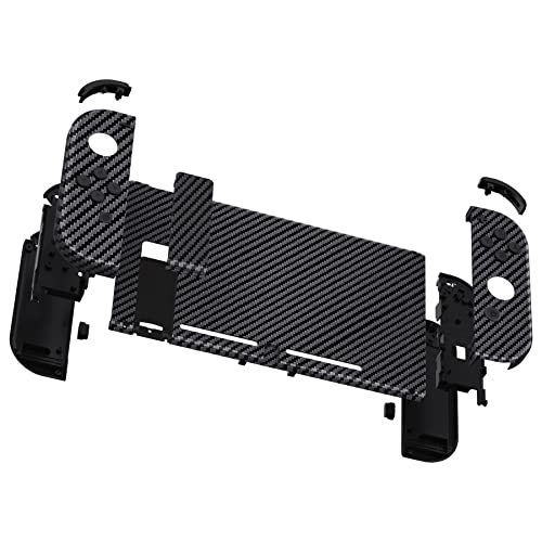 eXtremeRate DIY Replacement Shell Buttons for Nintendo Switch, Custom Back Plate for Switch Console, Custom Housing Case with Full Set Buttons for Joycon Handheld Controller - Graphite Carbon Fiber - color: Graphite Carbon Fiber