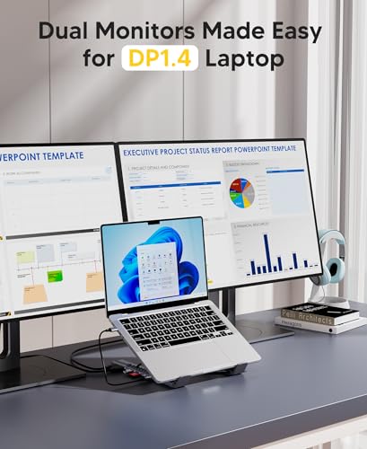 9 in 1 USB C Laptop Dock Stand with HDMI+DP,4K Dual Monitor PD 100W | Single 8K for Windows DP 1.4 or Dual 4K for Win and Mac,2 USB A 3.0, PD 100W, USB C 3.0+SD&TF for Mac Windows, Mac, ChromeOS - style: M93 9 in 1(HDMI+DP)