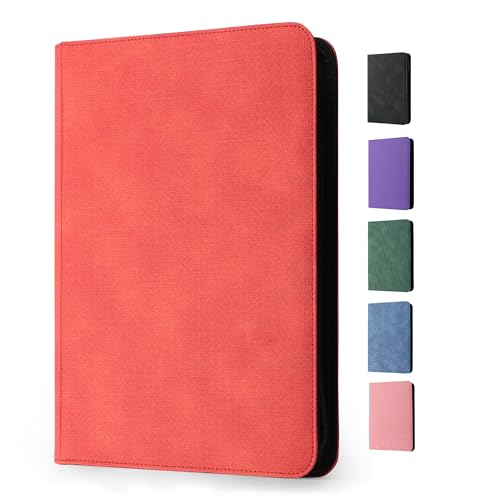 Trading Card Binder 9 Pocket - Premium Card Collection Binder for 360 Cards, Durable Side-Loading Card Album with Zipper, Perfect for TCG, MTG, and Sports Cards, Red - color: Red