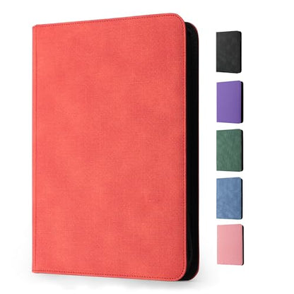 Trading Card Binder 9 Pocket - Premium Card Collection Binder for 360 Cards, Durable Side-Loading Card Album with Zipper, Perfect for TCG, MTG, and Sports Cards, Red - color: Red