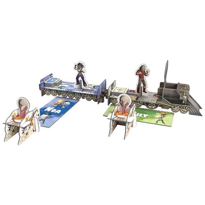 Ludonate: Kids Express - Cooperative Board Game, 3D Train, Flick Projectiles to Hit Bandits, Kids Version of Colt Express, Age 5+, 1-4 Players, 15 Min - style: Kids Express