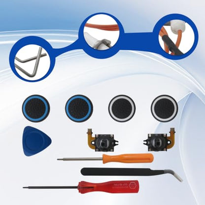 2-Pack Hall Effect Joystick Replacement for PlayStation Portal PS Portal Console/PS5 VR2 - Analog Stick Part Repair Kits + 4X Thumb Grip for PS5 Portal/PSVR2 Controller (Left & Right Joystick)