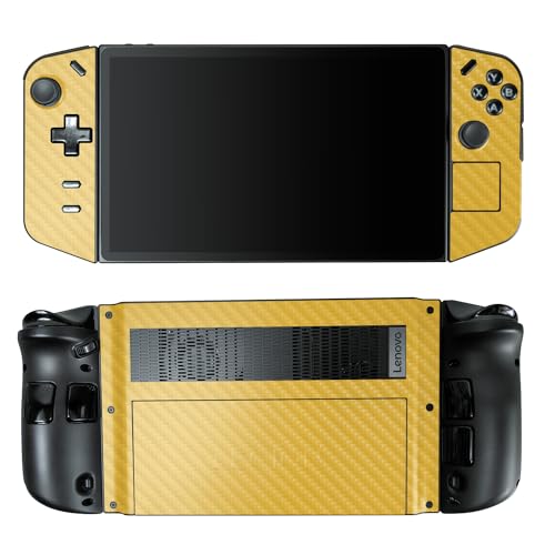 Carbon Fiber Gaming Skin Compatible with Lenovo Legion Go - Solid Marigold - Premium 3M Vinyl Protective Wrap Decal Cover - Easy to Apply | Crafted in The USA by MightySkins - color: Solid Marigold, style: Carbon Fiber Textured Finish