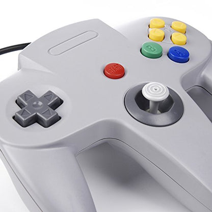 KIWITATA 2 Pack Classic N64 USB Controller, Retro N64 USB Wired Game Pad Joystick Controller for Windows PC/Mac Laptop Computer RetroPie Gray - color: Grey