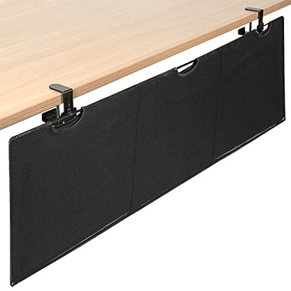 VIVO Black Clamp-on 60 inch Desk Cable Management Sleeve, DESK-SKIRT-60P | Privacy Desk Skirt, Cable Organizer, Wire Hider Kit Panel System - size: 60" Panel