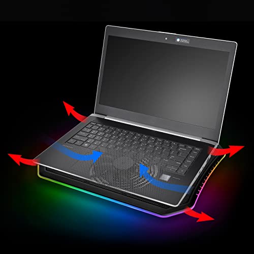 Thermaltake Massive Steel Mesh Panel with 1 x 120mm Fan, 256 Color RGB Spectrum, 10"-15" Notebook Cooler CL-N020-PL12SW-A