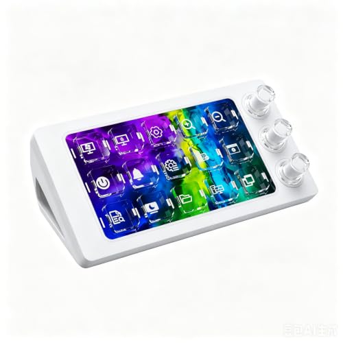 Stream Controller Deck for PC Work,Live Stream and Video Editing | Smooth Magnetic Keys,Customizable Background,Visually Pleasing Macro Keypad,Trigger Actions for OBS/Twitch/YouTube(M3 White) - color: White