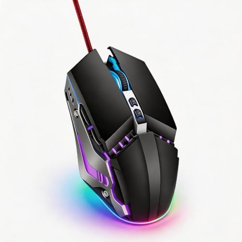 【 No Lag & Fast Rebound USB 】 Wired Gaming Mouse High Precision Optical Sensor RGB Programmable Buttons Ergonomic for PC Gamer - color: Black, size: Professional Mouse