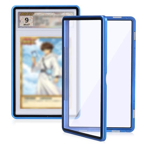 Magnetic Graded Card Case, Premium Aluminum Alloy Protector with 9-Point Lock, Personalized Slab Bumper for BGS, Drop-Tested & UV Resistant, Ideal for Display & Long-Term Storage (Blue) - color: Blue, style: BGS Card Case