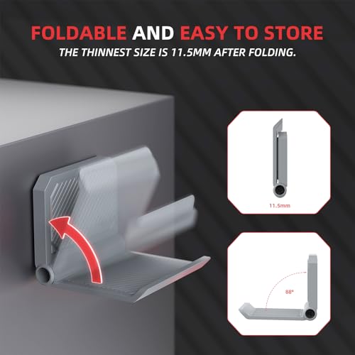 PlayVital 4 Pack FOLD Controller Holder Wall Mount for ps5 ps4 Xbox Switch 2 Pro Headset, Universal Controller Acessories Organizer Headphone Stand - Foldable Anti-slip Strong Adhesive, New Hope Gray - color: New Hope Gray 4 Sets