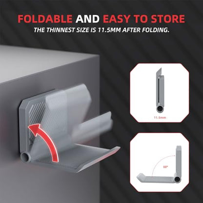 PlayVital 4 Pack FOLD Controller Holder Wall Mount for ps5 ps4 Xbox Switch 2 Pro Headset, Universal Controller Acessories Organizer Headphone Stand - Foldable Anti-slip Strong Adhesive, New Hope Gray - color: New Hope Gray 4 Sets