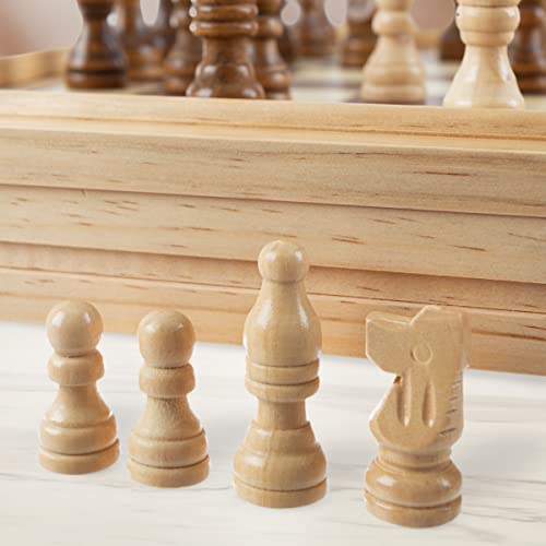 Board Game Set - Deluxe 7-in-1 Classic Board Games - Wood Gaming Center with Storage - Chess, Backgammon, Dominos, Checkers, Dice Set, Cribbage Board, and Playing Cards by Trademark Games - style: 7-in-1 Deluxe