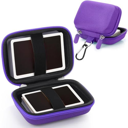 Sanwuta 2 Pcs Travel Card Games Case Playing Card Case EVA Hard Protective Storage Carrying Bag for Classic Playing Box Not Including Cards (Purple) - color: Purple