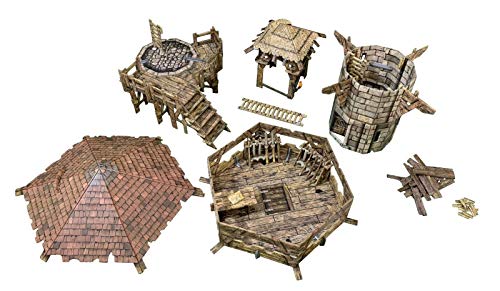 Battle Systems – Modular Fantasy Scenery – Perfect for Roleplaying and Wargames - Multi Level Tabletop Terrain for 28mm Miniatures – Colour Printed Model Diorama – DnD Warhammer (Watchtower) - style: Watchtower