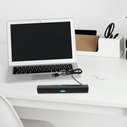 UKCOCO USB 2.0 Soundbar Speaker for Laptop Desktop Pc Mini Wired Stereo Sound Bar with 360 Surround Sound Compact Portable USB Speaker for Office Workstation