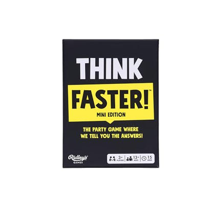 Ridley's Games: Mini Thinkfast- Small Packaging for On-the-Go Play- Fast-Paced Trivia Game - Family Game Night Favorite for Ages 13+, 3-10 Players, 15 Minute Playtime