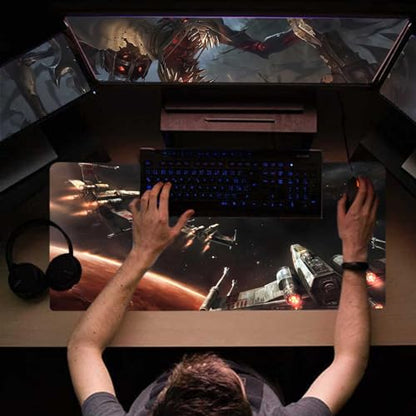 XXL Large Gaming Mouse Pad,Mousepad with Stitched Edge Frame & Non-Skid Rubber Base,Desk Mat for Work,Office Desk Pad for Laptop,Computer Keyboard and Mice Combo Pads Mouse Mat 31.5X15.7 inches - color: Pattern04