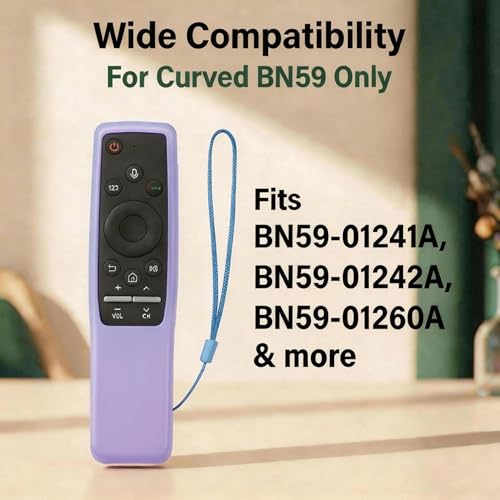 2 Pack Protective Silicone Remote Case Cover Compatible with Samsung Smart TV Remote BN59 Series, Anti-Slip Shockproof Sleeve Skin (Glow Purple) - color: Glow Purple