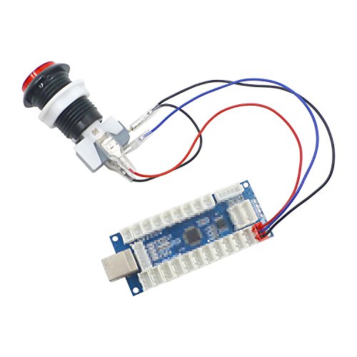 SJ@JX 2-Player LED USB Encoder to Arcade Joystick and LED Arcade Buttons for PC, MAME and Raspberry Pi - color: happ