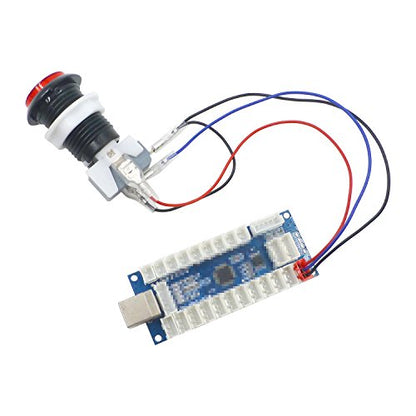 SJ@JX 2-Player LED USB Encoder to Arcade Joystick and LED Arcade Buttons for PC, MAME and Raspberry Pi - color: happ
