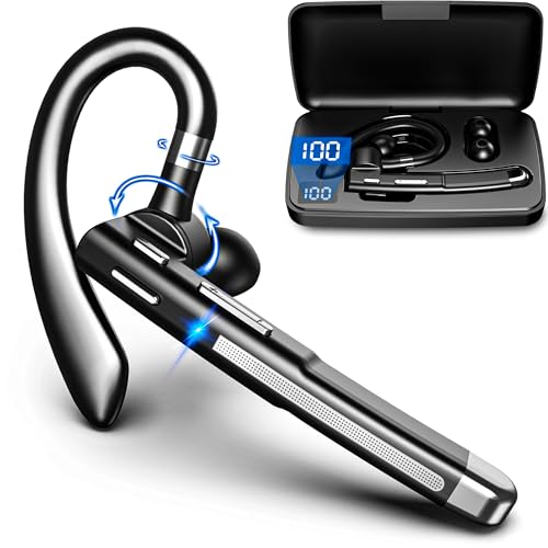Boytond Bluetooth Headset V6.1,Single-Ear Bluetooth Earpiece,CVC8.0 Noise Cancelling Wireless Headset,100Hrs Talk Time Wireless Earbud with Mic,Hands-Free Headphone for Trucker, Office, Home&Business