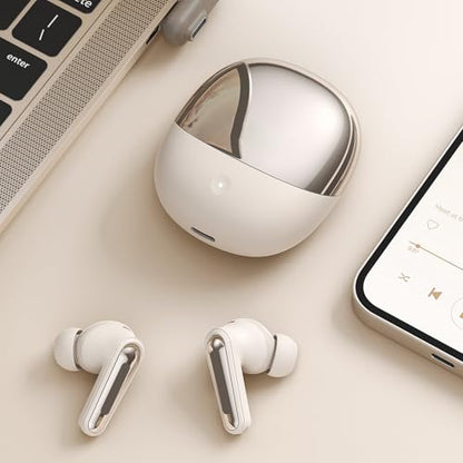 Gaming Earbuds with Noise Cancelling Mic 2.4GHz Dual Mode for PC and Mobile Gaming (White) - color: White